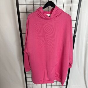ASOS Curve 14 Pink Oversized Hooded Tunic/Mini Dress